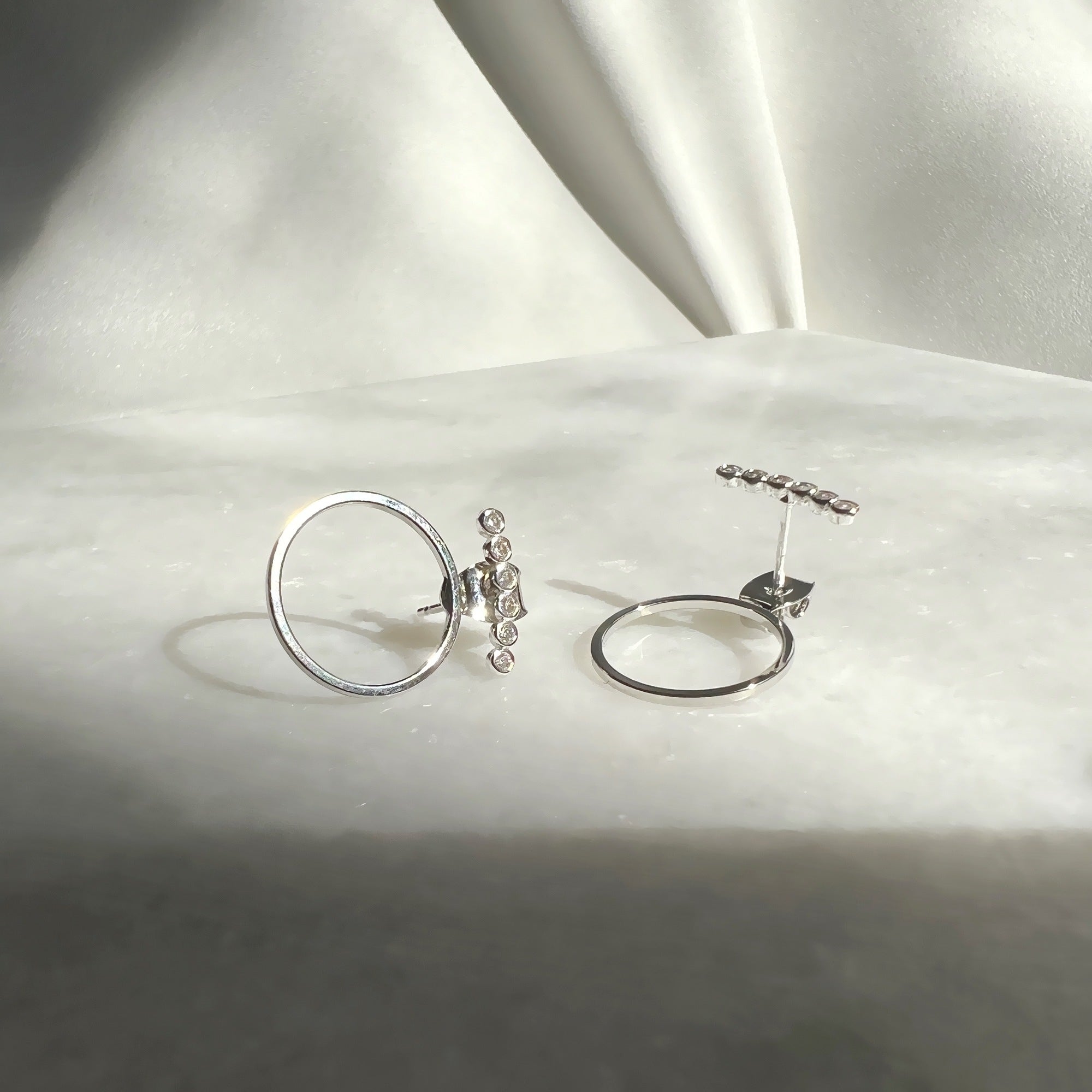 Rose Örhängen - Zirconia - Silverpläterade