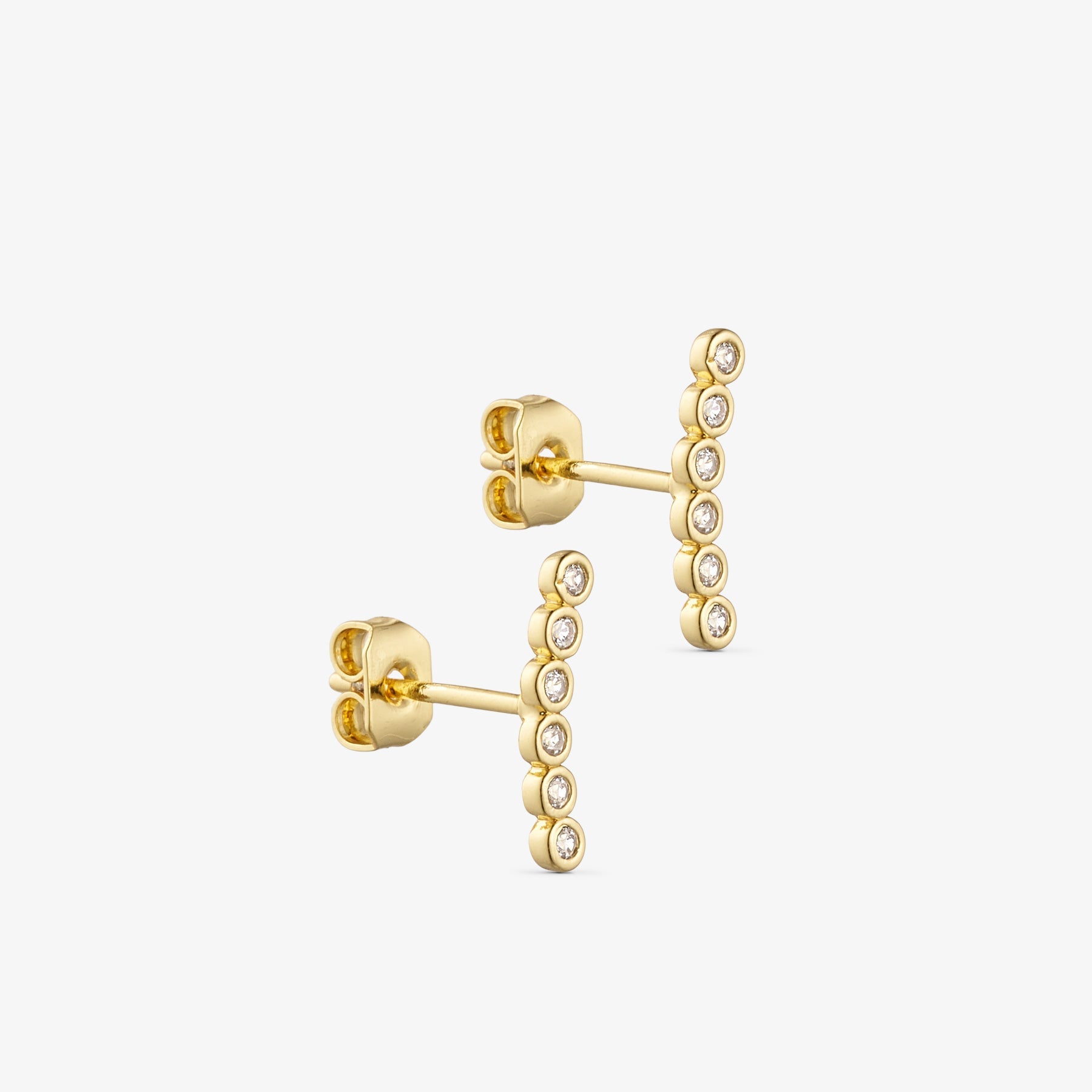 Rose Studs - Zirconia - 18 karat guldpläterade